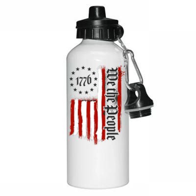 We The People 1776 Distressed USA American Flag Aluminum Water Bottle 