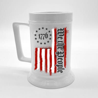 We The People 1776 Distressed USA American Flag Beer Stein