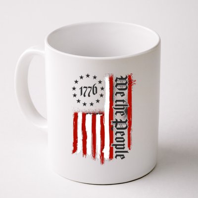 We The People 1776 Distressed USA American Flag Coffee Mug