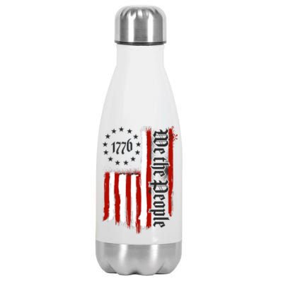 We The People 1776 Distressed USA American Flag Stainless Steel Insulated Water Bottle