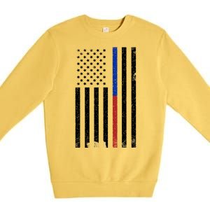 We The People Holsters  American Flag Thin Blue-Red Line Premium Crewneck Sweatshirt