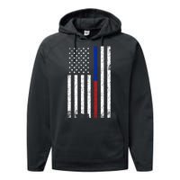 We The People Holsters  American Flag Thin Blue-Red Line Performance Fleece Hoodie