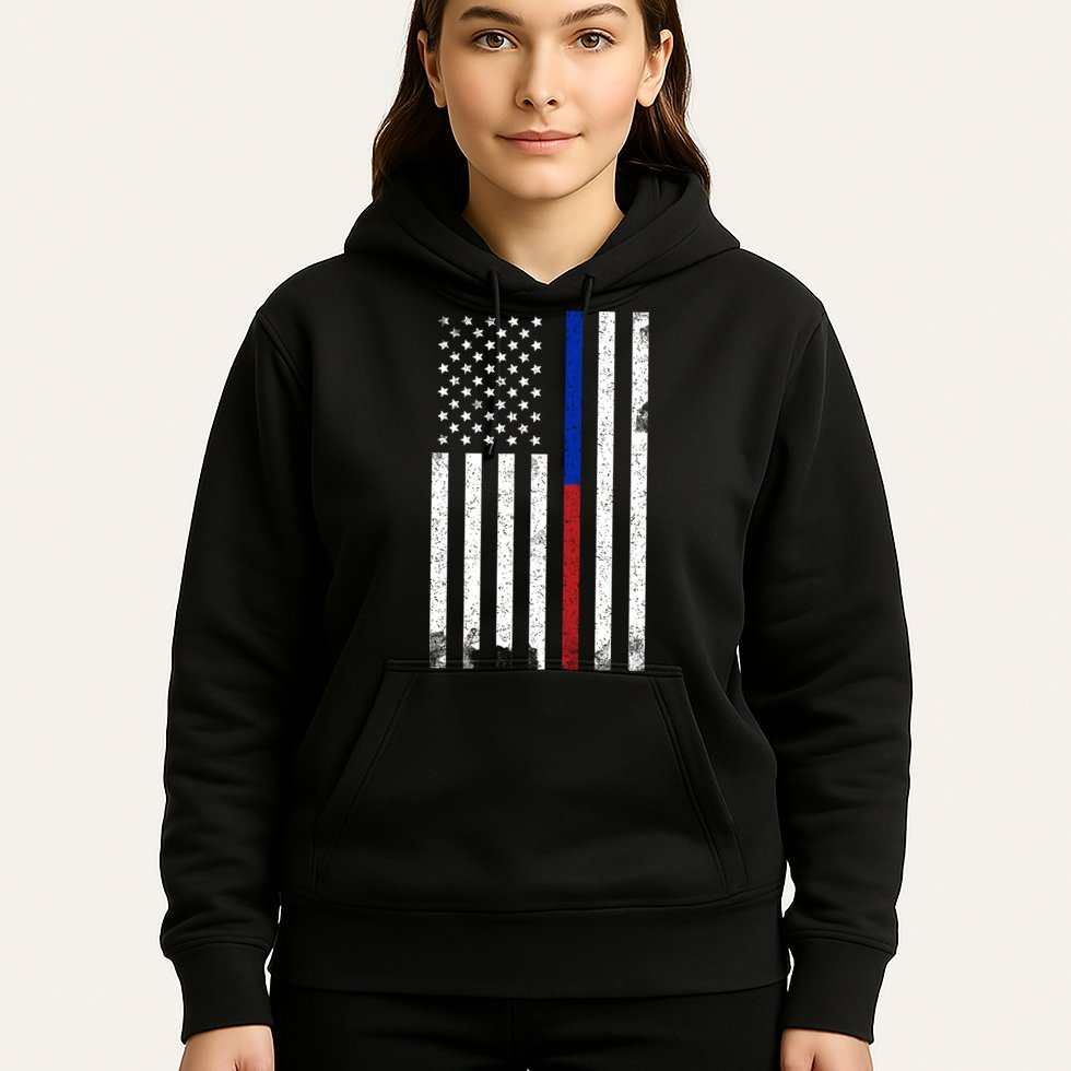 We The People Holsters  American Flag Thin Blue-Red Line Hoodie