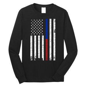 We The People Holsters  American Flag Thin Blue-Red Line Long Sleeve Shirt