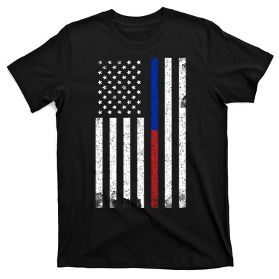 We The People Holsters  American Flag Thin Blue-Red Line T-Shirt