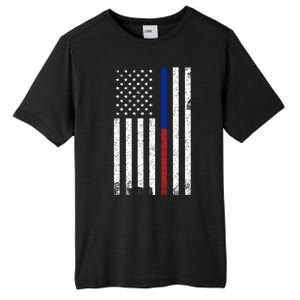 We The People Holsters  American Flag Thin Blue-Red Line Tall Fusion ChromaSoft Performance T-Shirt