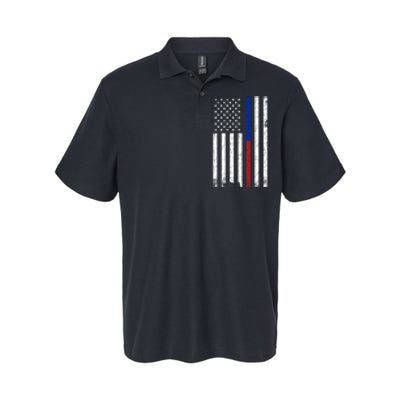 We The People Holsters  American Flag Thin Blue-Red Line Softstyle Adult Sport Polo