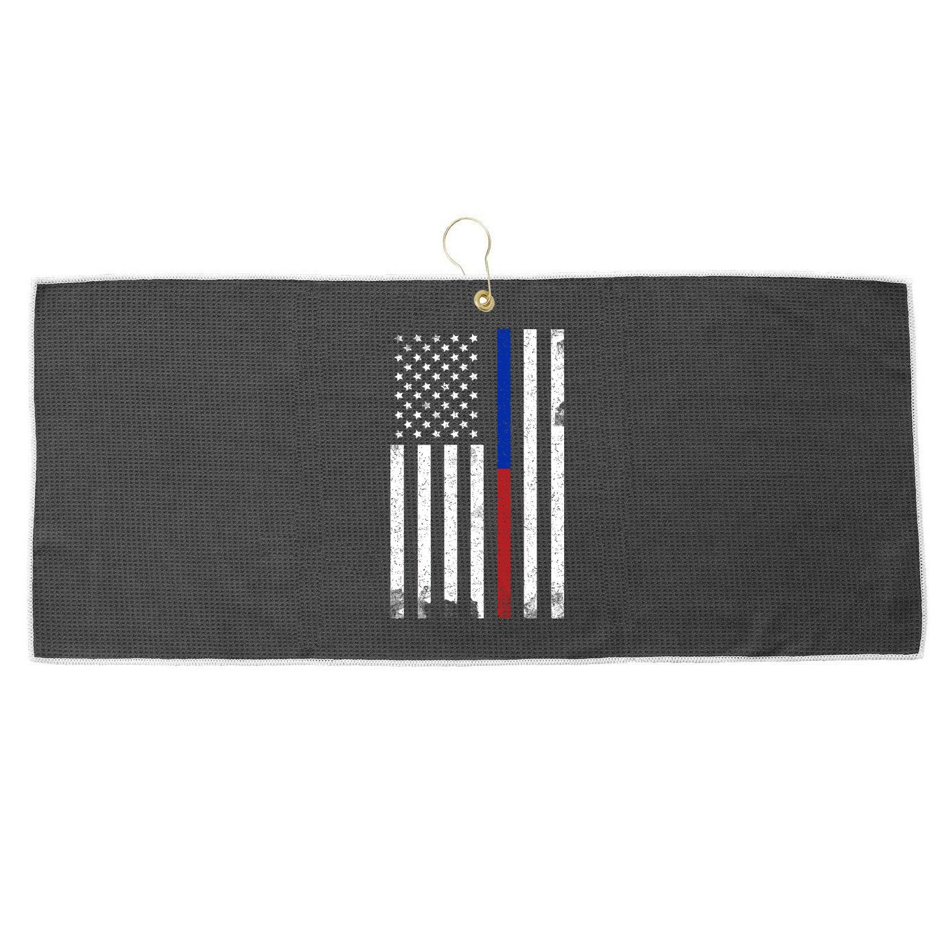 We The People Holsters  American Flag Thin Blue-Red Line Large Microfiber Waffle Golf Towel