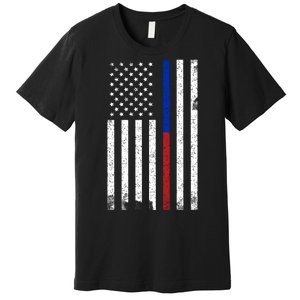 We The People Holsters  American Flag Thin Blue-Red Line Premium T-Shirt