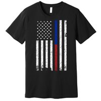 We The People Holsters  American Flag Thin Blue-Red Line Premium T-Shirt