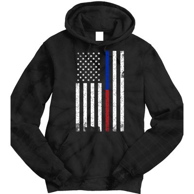 We The People Holsters  American Flag Thin Blue-Red Line Tie Dye Hoodie