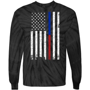 We The People Holsters  American Flag Thin Blue-Red Line Tie-Dye Long Sleeve Shirt