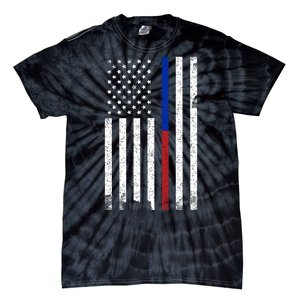 We The People Holsters  American Flag Thin Blue-Red Line Tie-Dye T-Shirt