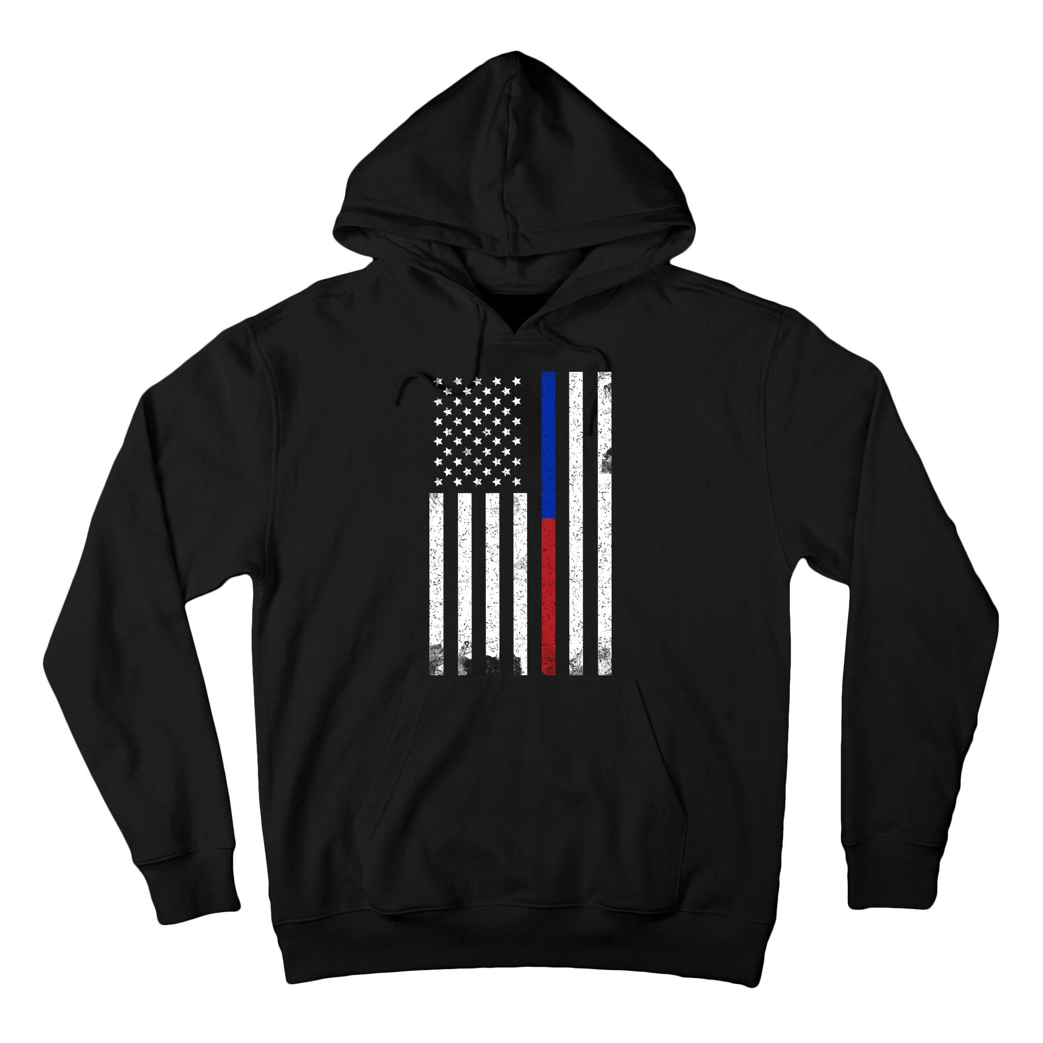We The People Holsters  American Flag Thin Blue-Red Line Tall Hoodie