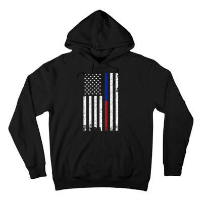 We The People Holsters  American Flag Thin Blue-Red Line Tall Hoodie