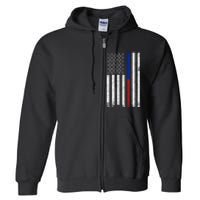 We The People Holsters  American Flag Thin Blue-Red Line Full Zip Hoodie