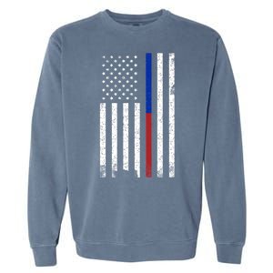 We The People Holsters  American Flag Thin Blue-Red Line Garment-Dyed Sweatshirt