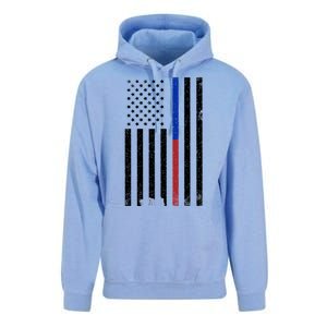 We The People Holsters  American Flag Thin Blue-Red Line Unisex Surf Hoodie