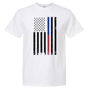 We The People Holsters  American Flag Thin Blue-Red Line Garment-Dyed Heavyweight T-Shirt