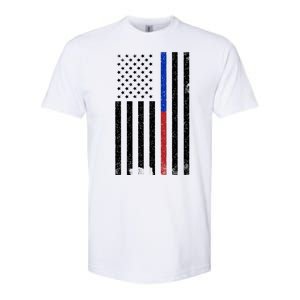 We The People Holsters  American Flag Thin Blue-Red Line Softstyle CVC T-Shirt