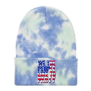 We The People Like To Party Tie Dye 12in Knit Beanie