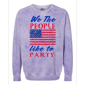 We The People Like To Party In The USA Colorblast Crewneck Sweatshirt