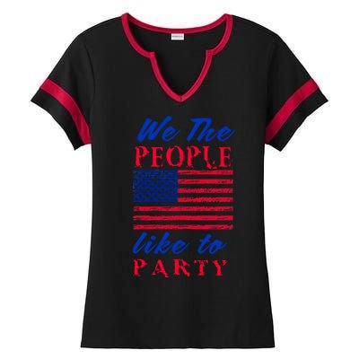 We The People Like To Party In The USA Ladies Halftime Notch Neck Tee