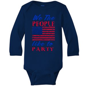 We The People Like To Party In The USA Baby Long Sleeve Bodysuit