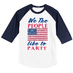 We The People Like To Party In The USA Baseball Sleeve Shirt