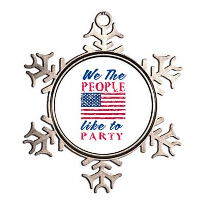 We The People Like To Party In The USA Metallic Star Ornament