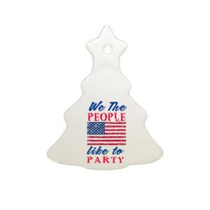 We The People Like To Party In The USA Ceramic Tree Ornament