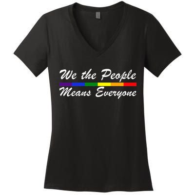We The People Means Everyone LGBT Women's V-Neck T-Shirt