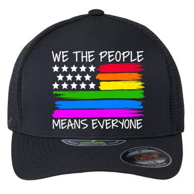 We The People Means Everyone Rainbow LGBT Flag Flexfit Unipanel Trucker Cap