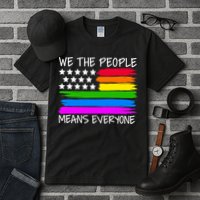 We The People Means Everyone Rainbow LGBT Flag Tall T-Shirt