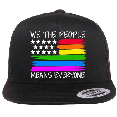 We The People Means Everyone Rainbow LGBT Flag Flatbill Hat