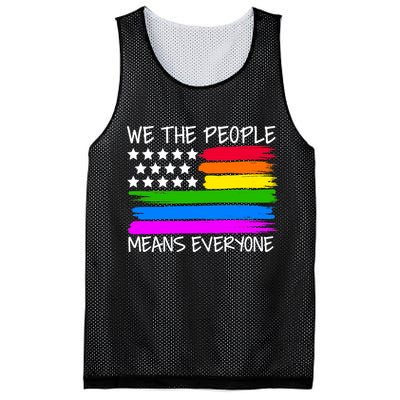 We The People Means Everyone Rainbow LGBT Flag Mesh Reversible Basketball Jersey Tank
