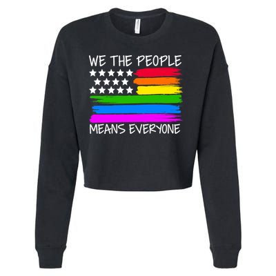 We The People Means Everyone Rainbow LGBT Flag Cropped Pullover Crew