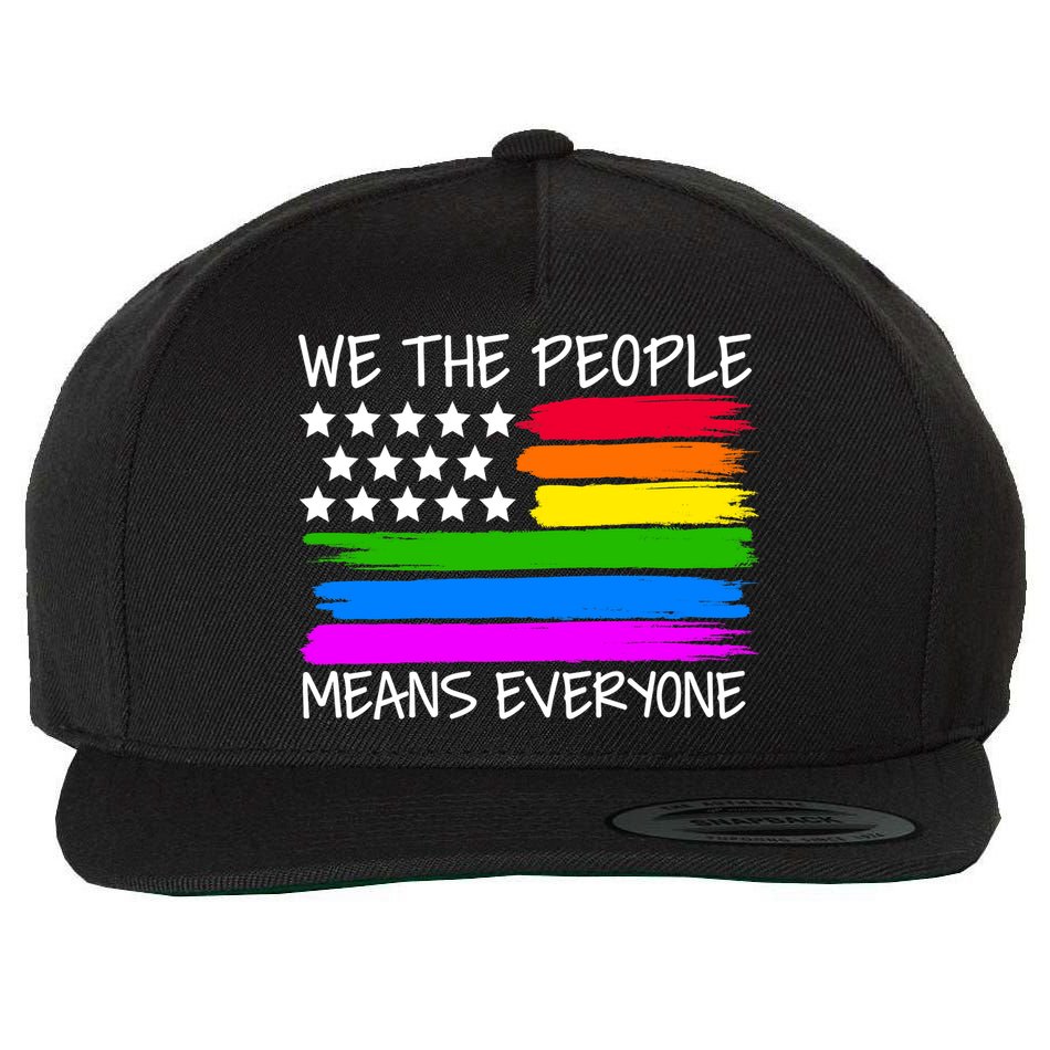 We The People Means Everyone Rainbow LGBT Flag Wool Snapback Cap
