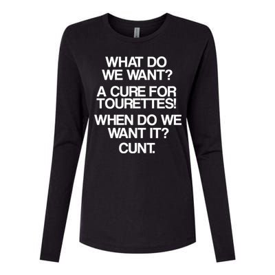 We Want A Cure For Tourettes Womens Cotton Relaxed Long Sleeve T-Shirt