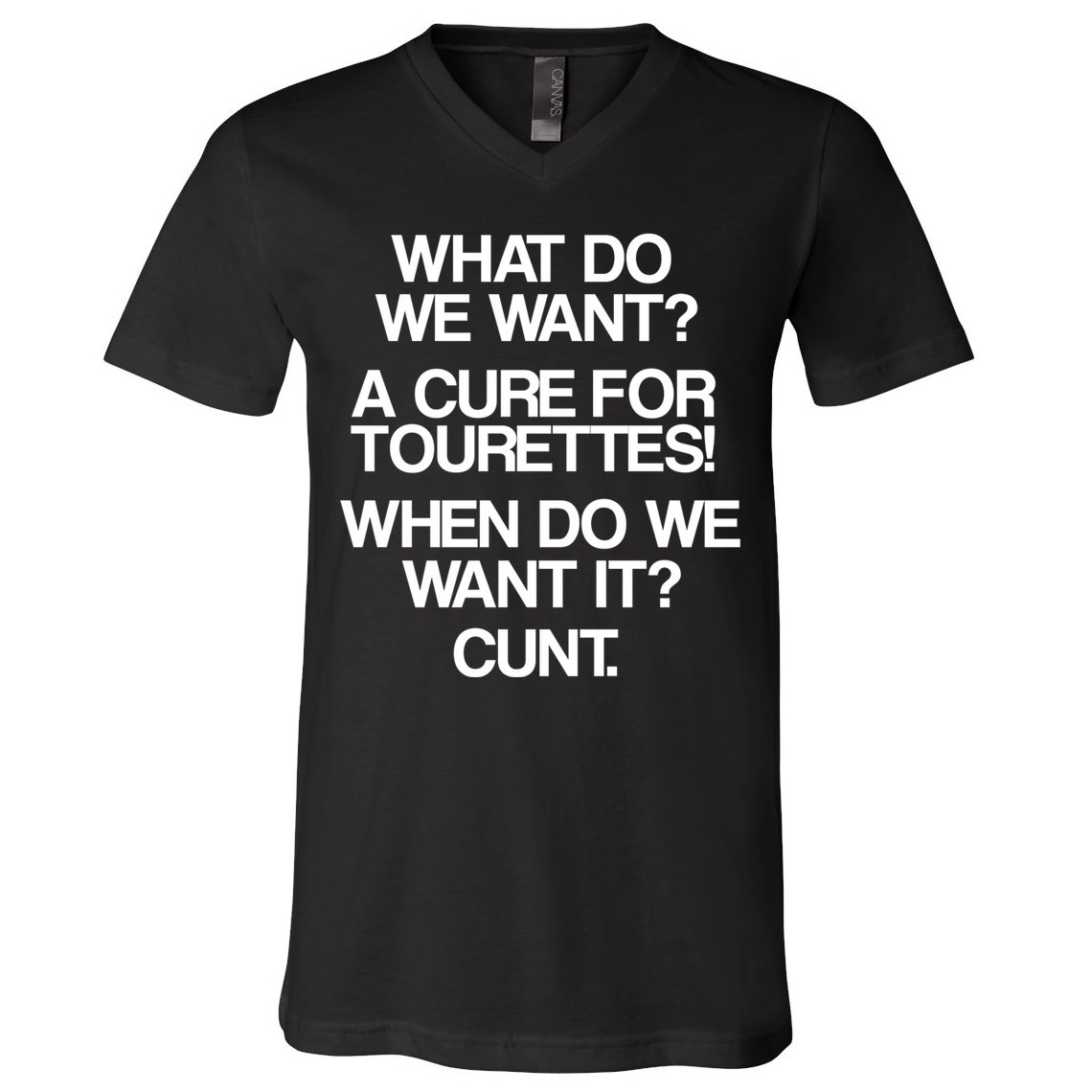 We Want A Cure For Tourettes V-Neck T-Shirt
