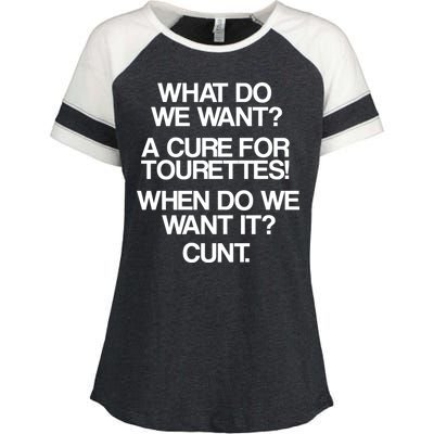 We Want A Cure For Tourettes Enza Ladies Jersey Colorblock Tee