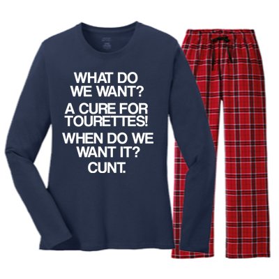 We Want A Cure For Tourettes Women's Long Sleeve Flannel Pajama Set 