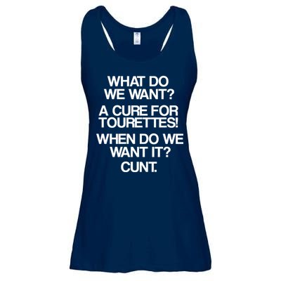 We Want A Cure For Tourettes Ladies Essential Flowy Tank