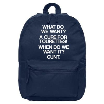 We Want A Cure For Tourettes 16 in Basic Backpack