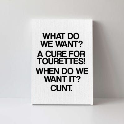 We Want A Cure For Tourettes Canvas