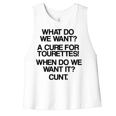 We Want A Cure For Tourettes Women's Racerback Cropped Tank