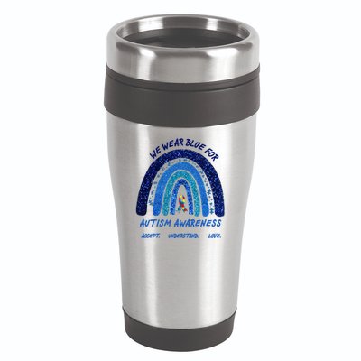 We War Blue For Autism Awareness Accept Understand Love 16oz Travel Tumbler