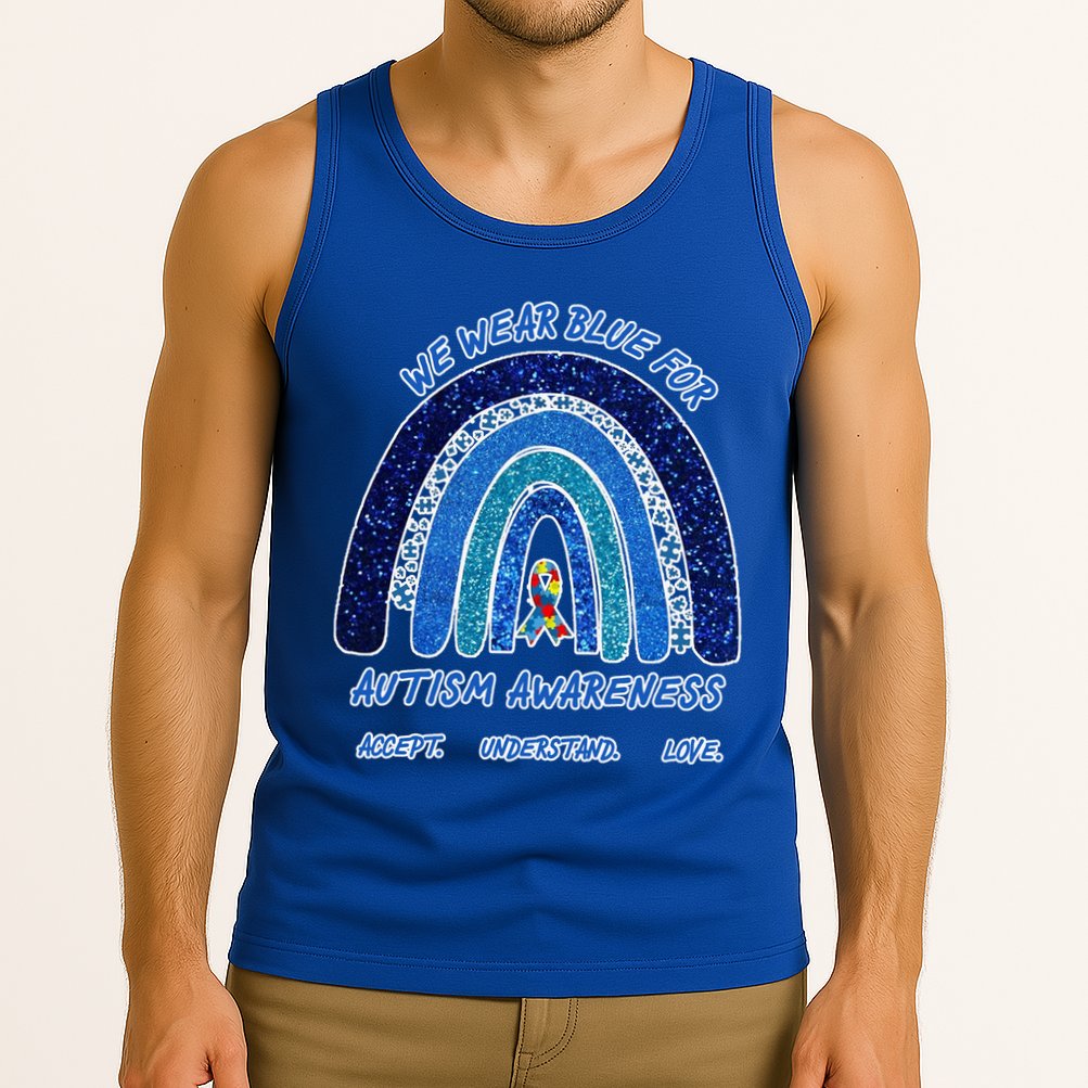 We War Blue For Autism Awareness Accept Understand Love Tank Top