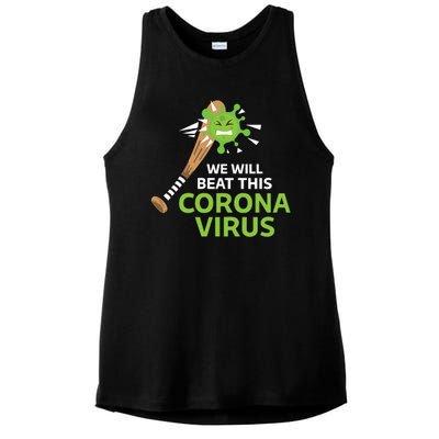 We Will Beat This Corona Virus Literal Ladies PosiCharge Tri-Blend Wicking Tank