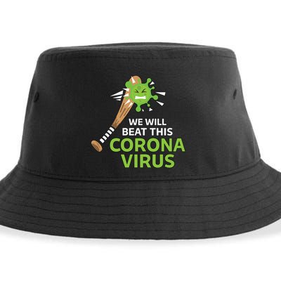 We Will Beat This Corona Virus Literal Sustainable Bucket Hat